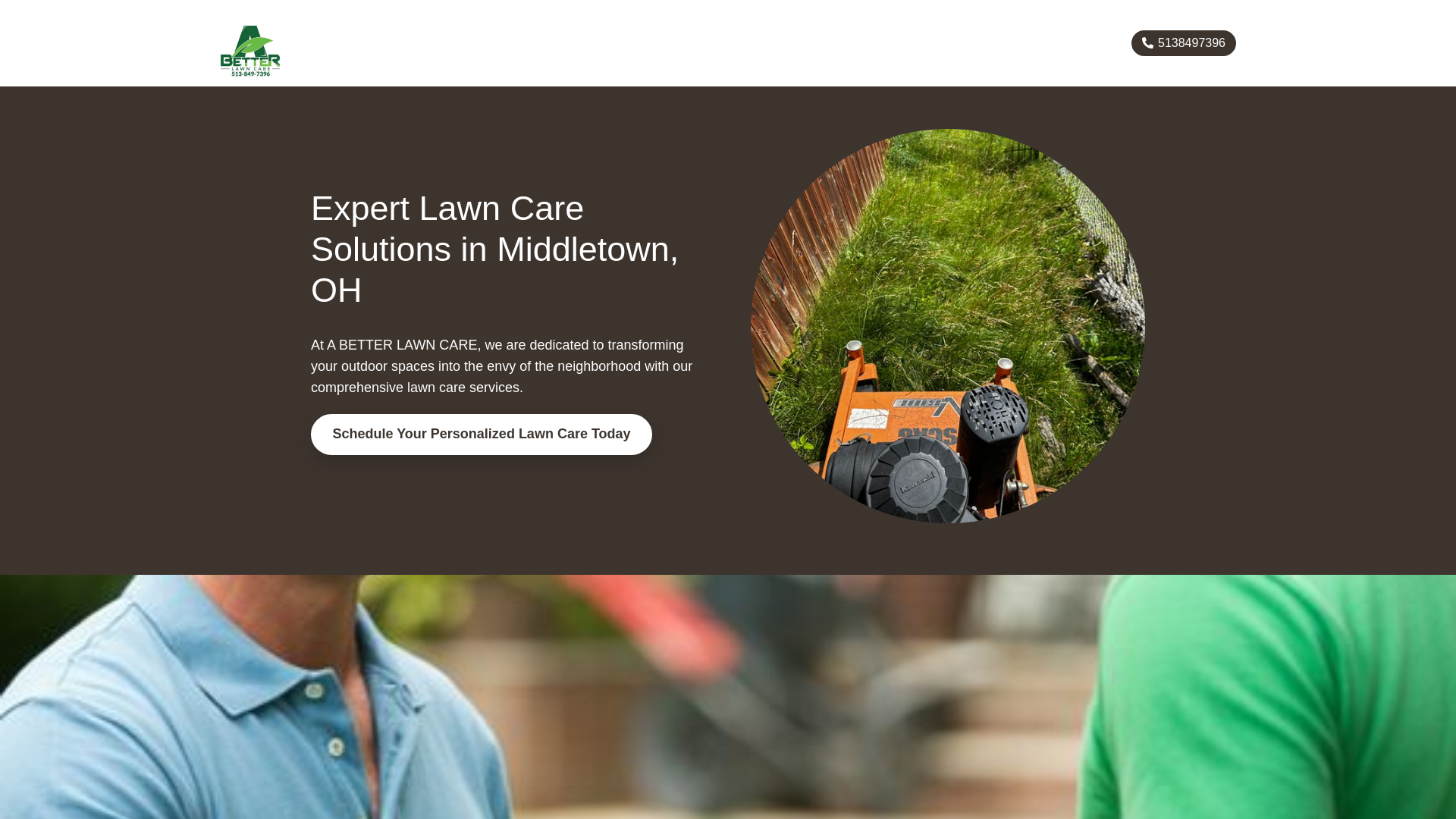 website screenshot of https://lawnmowingbutlercounty.com/