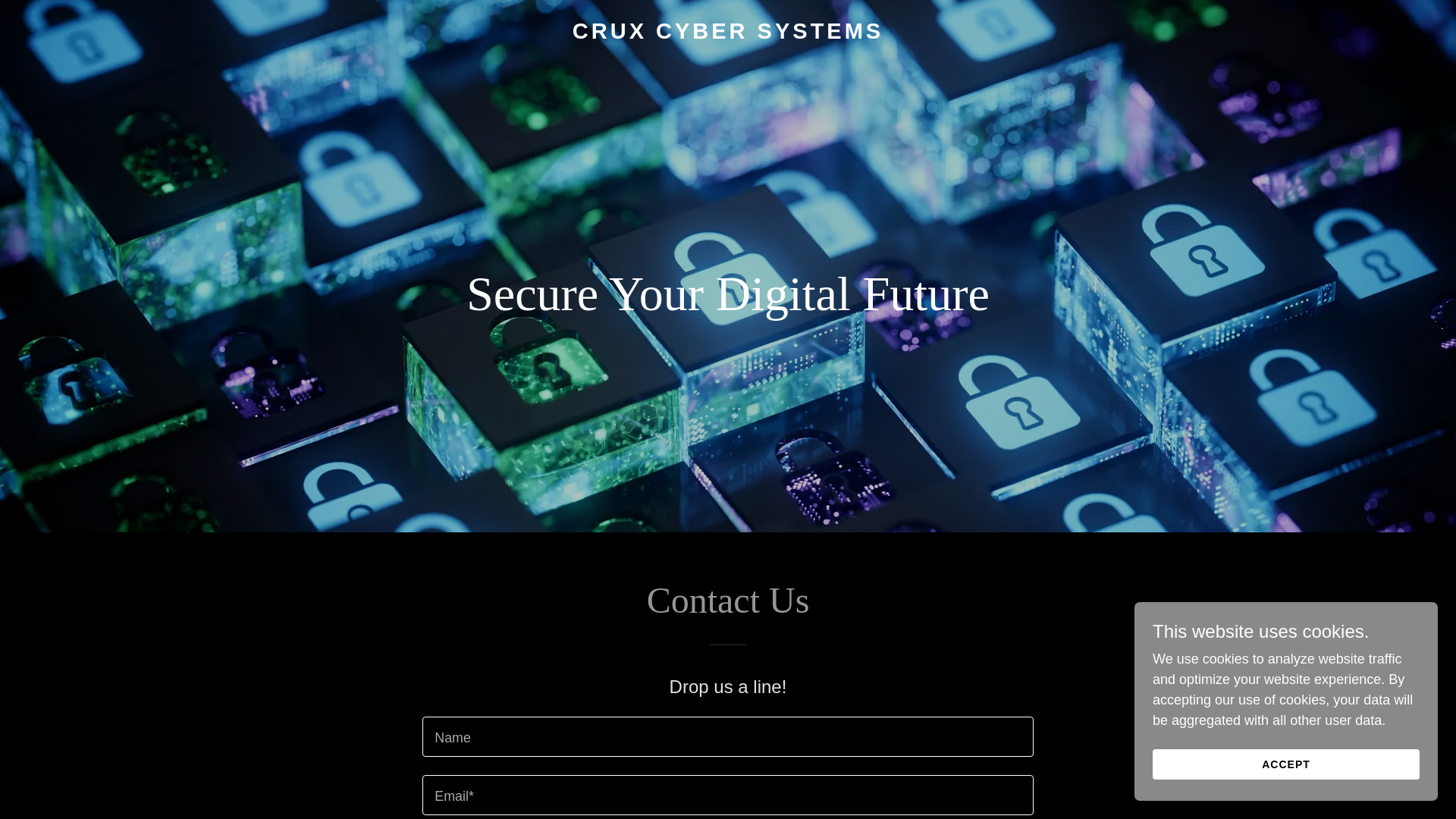 website screenshot of https://cruxcyber.net/