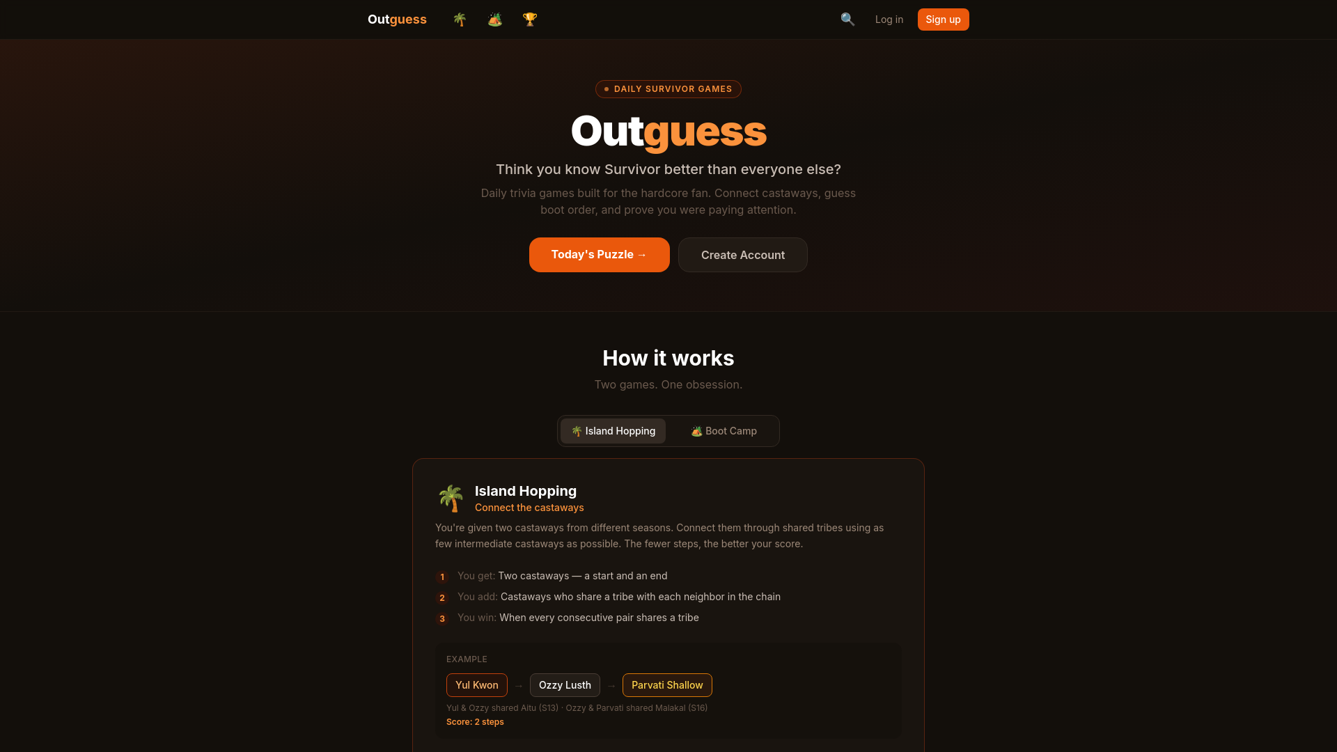 website screenshot of https://playoutguess.com/