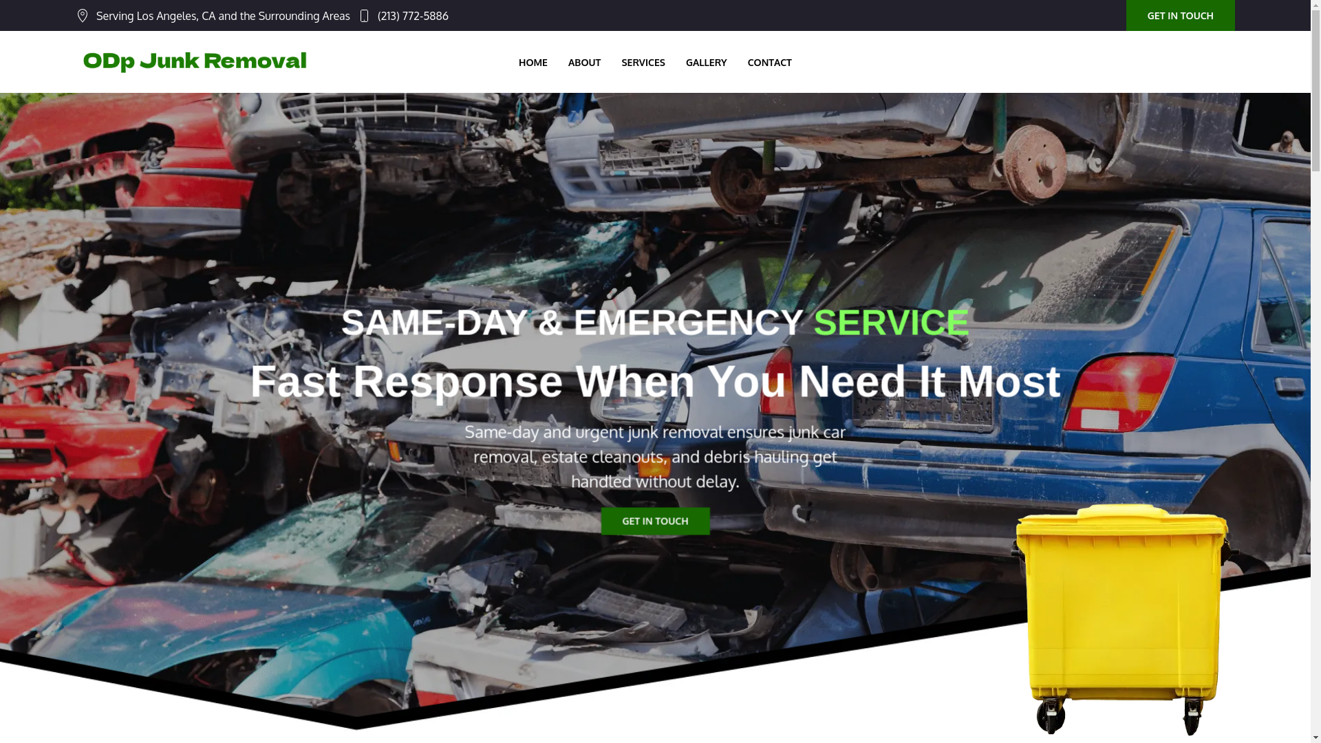 website screenshot of https://odpjunkremoval.com/