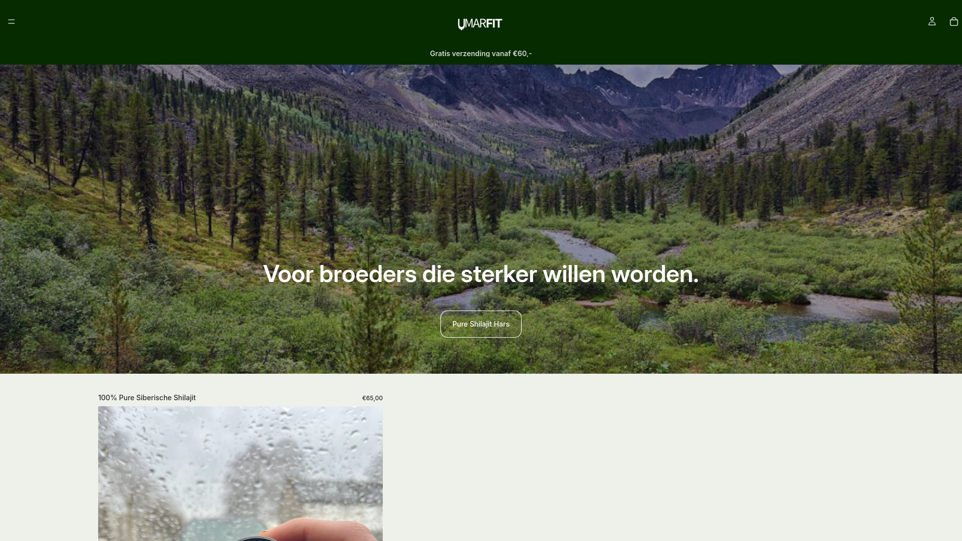 website screenshot of https://umarfit.nl/