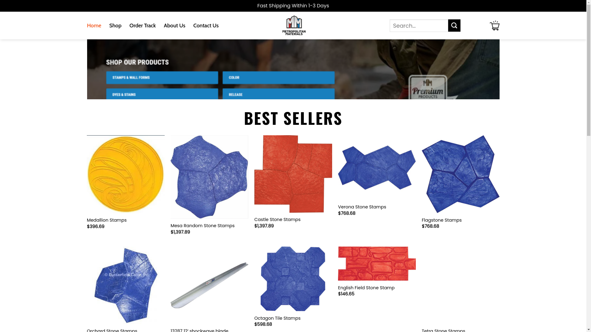 website screenshot of https://prometropolitanmaterials.shop/