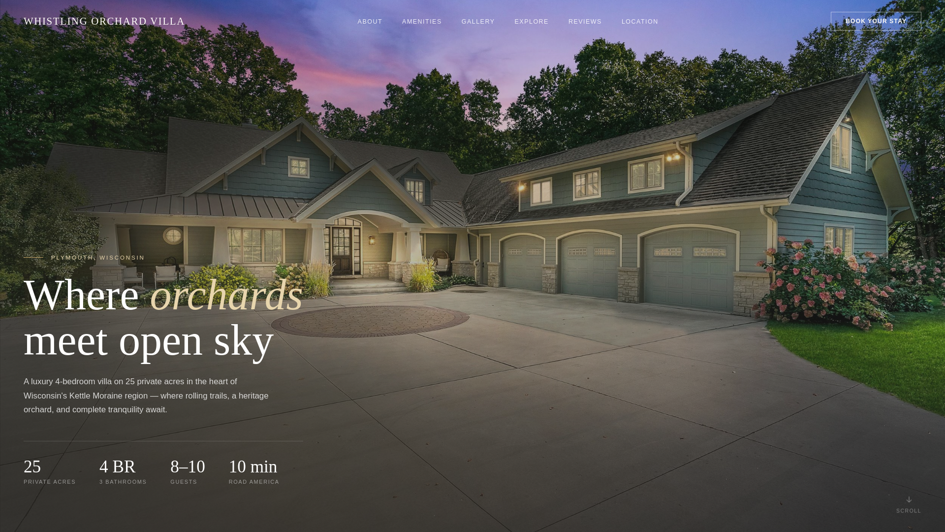 website screenshot of https://whistlingorchard.com/