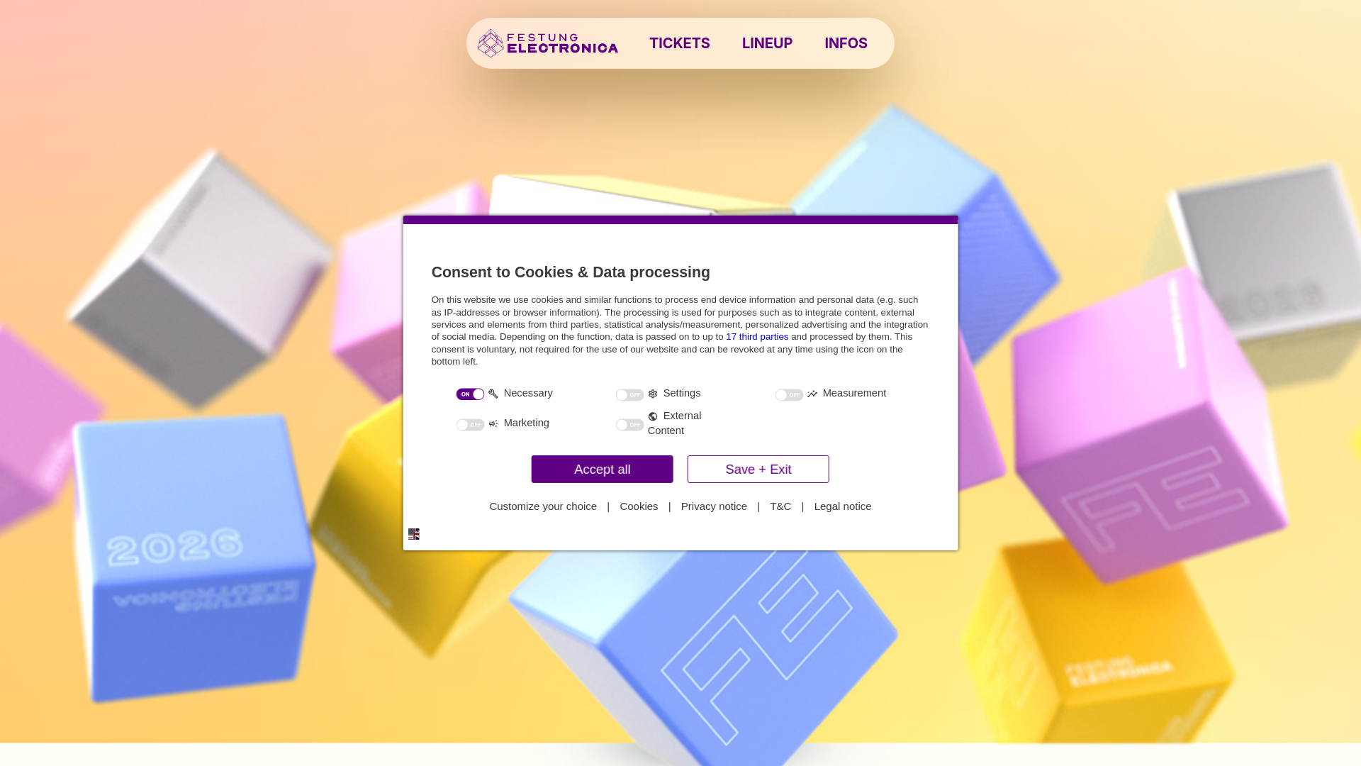 website screenshot of https://festung-electronica.de