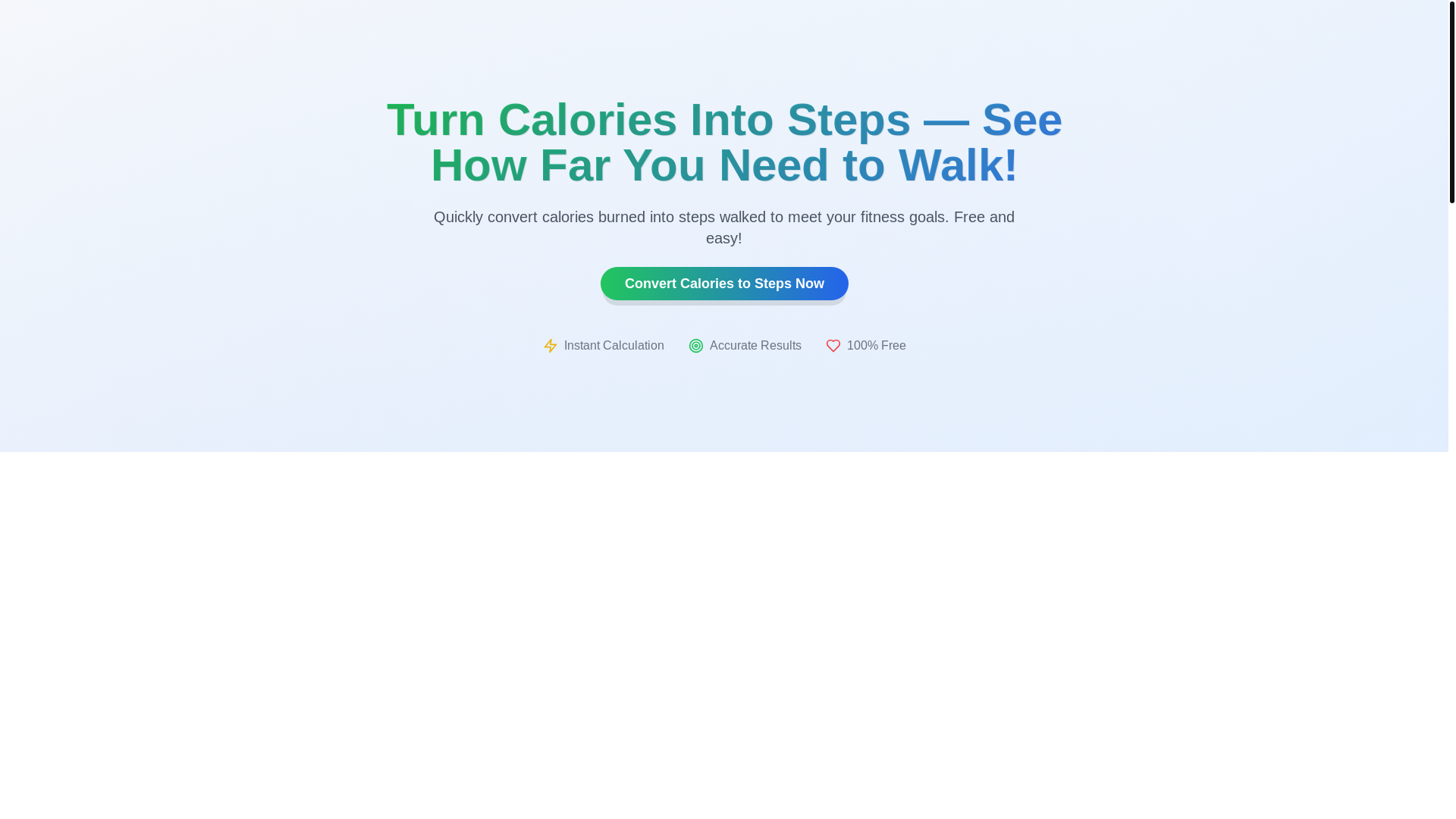 website screenshot of https://calorietosteps.com/