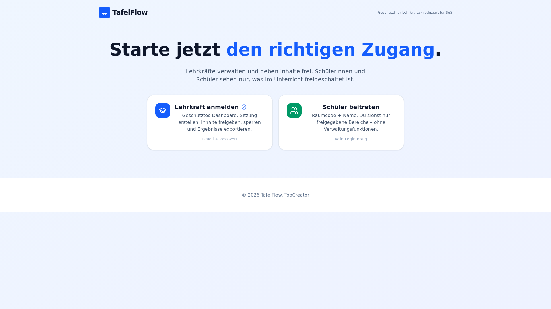 website screenshot of https://tafelflow.pages.dev/