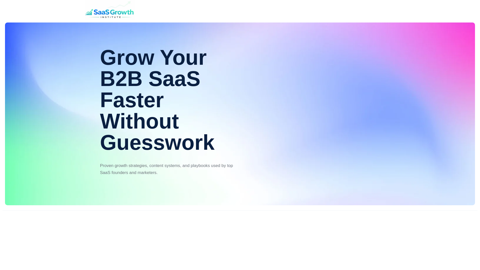 website screenshot of https://saasgrowthinstitute.co/