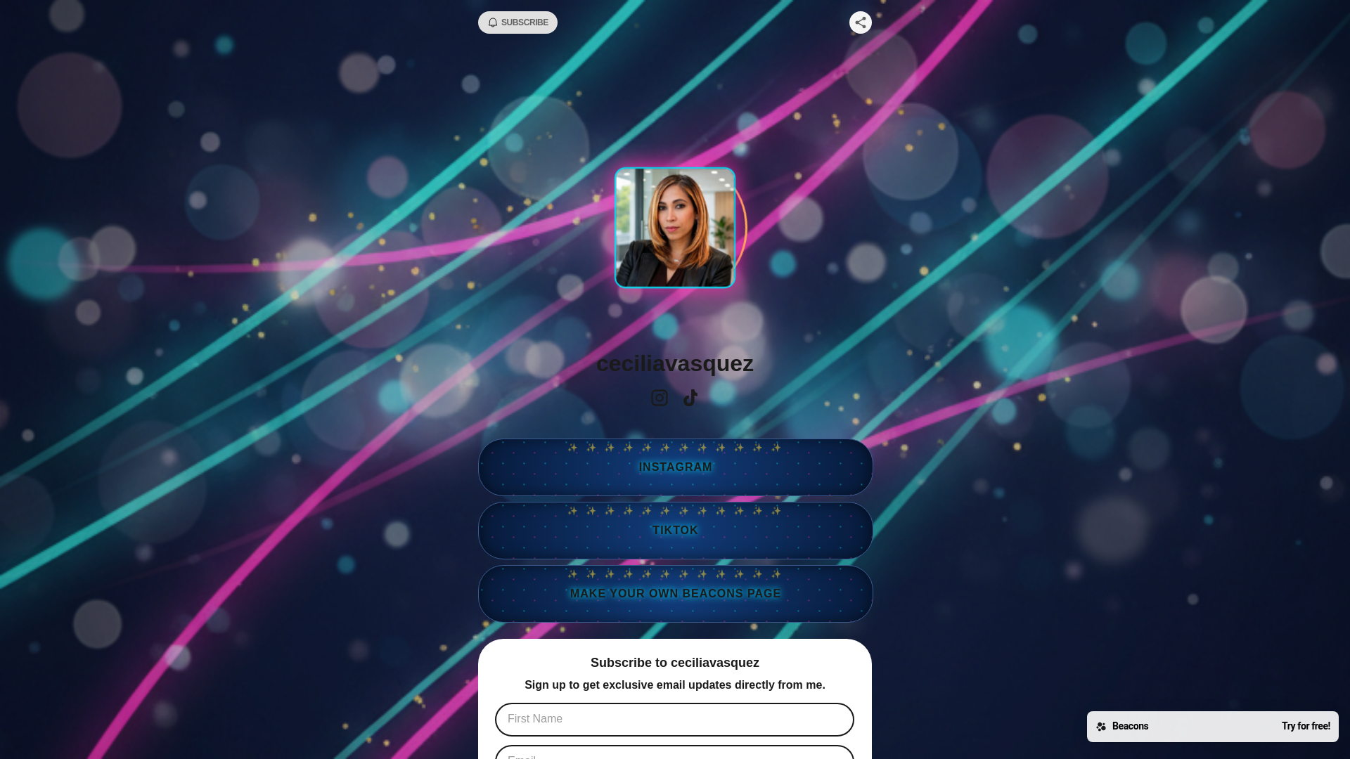 website screenshot of https://ceciliavasquez.store/