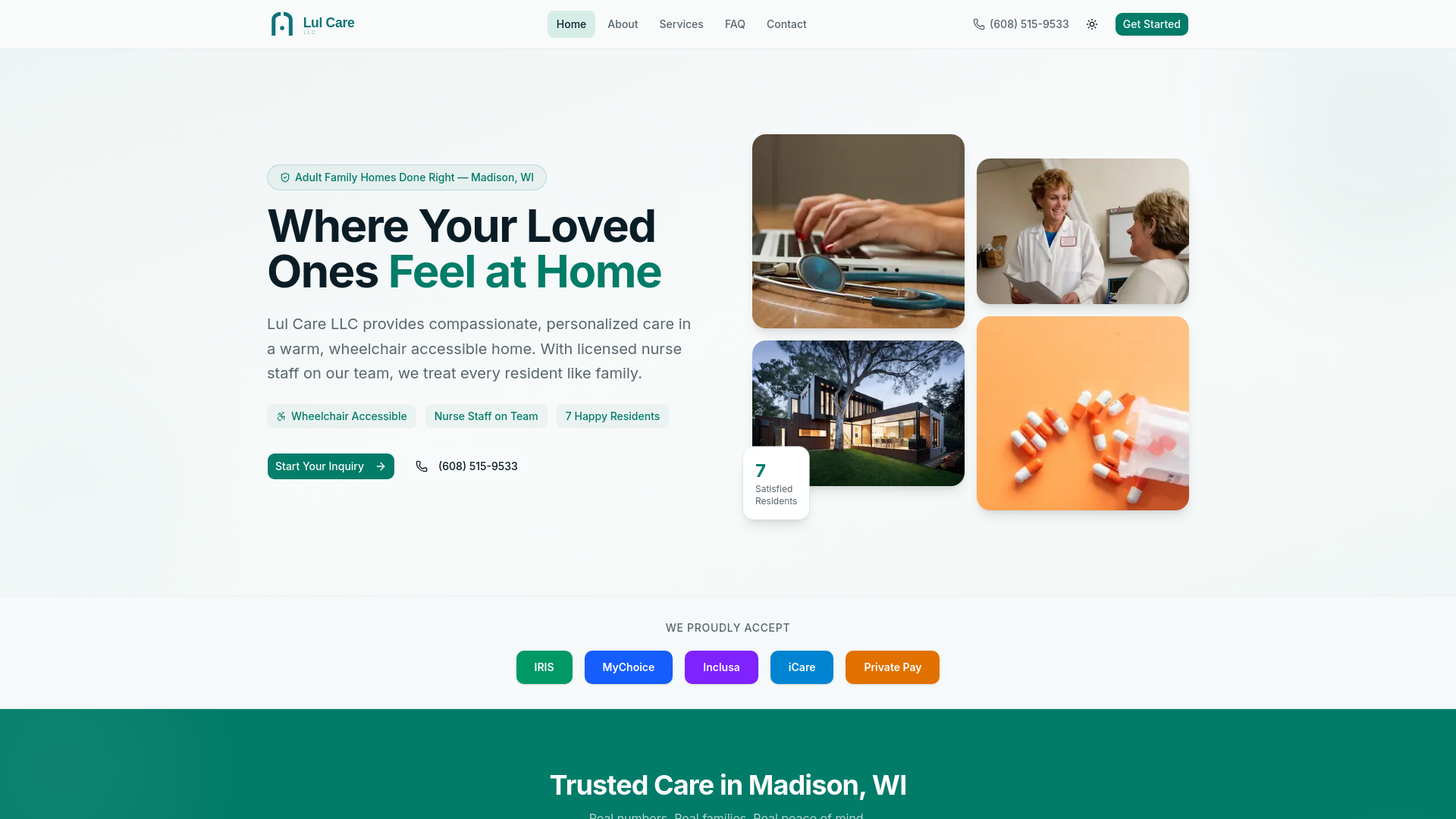 website screenshot of https://lulcare.com/