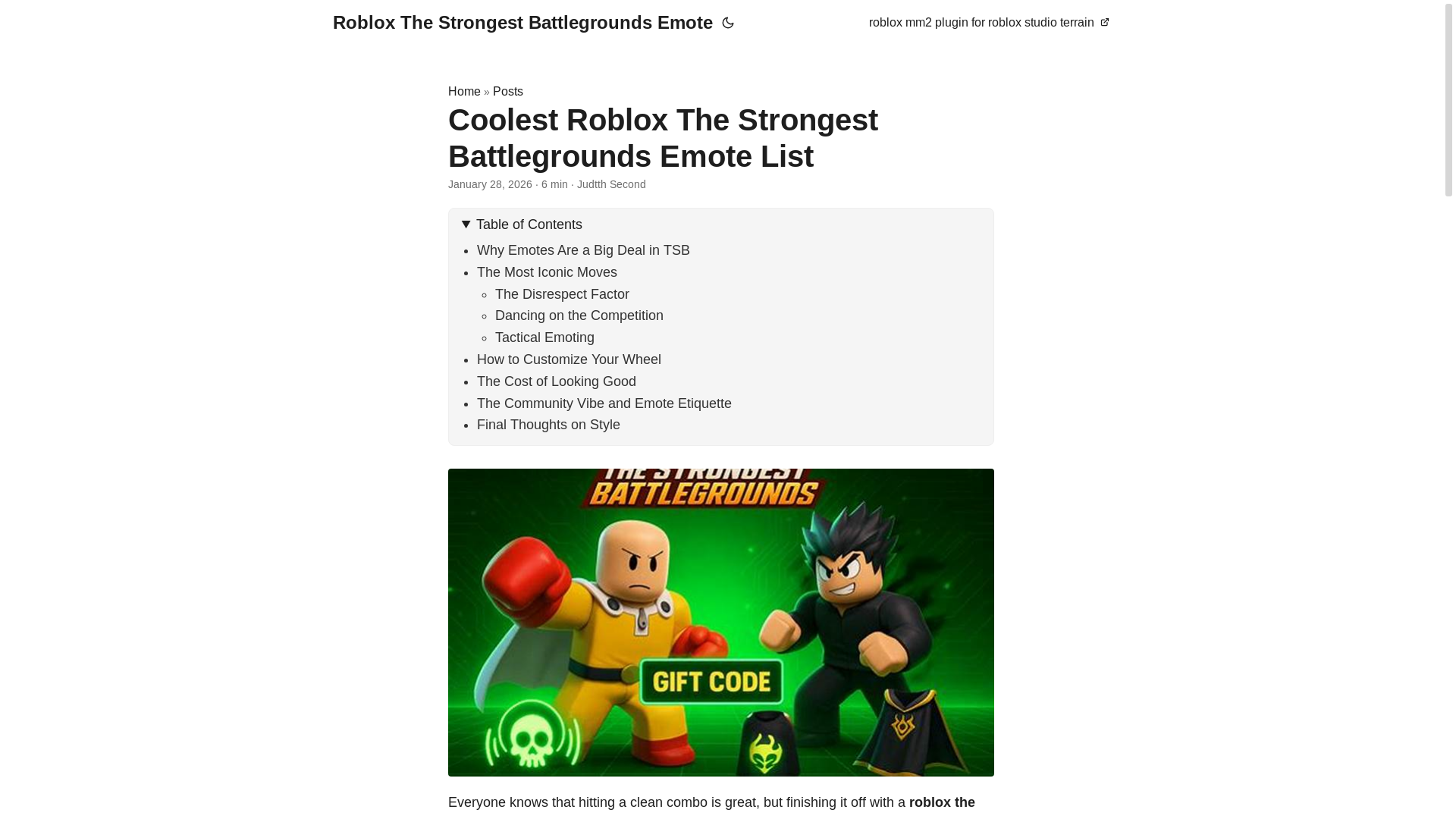 website screenshot of https://roblox-the-strongest-battlegrounds-emote.pages.dev/