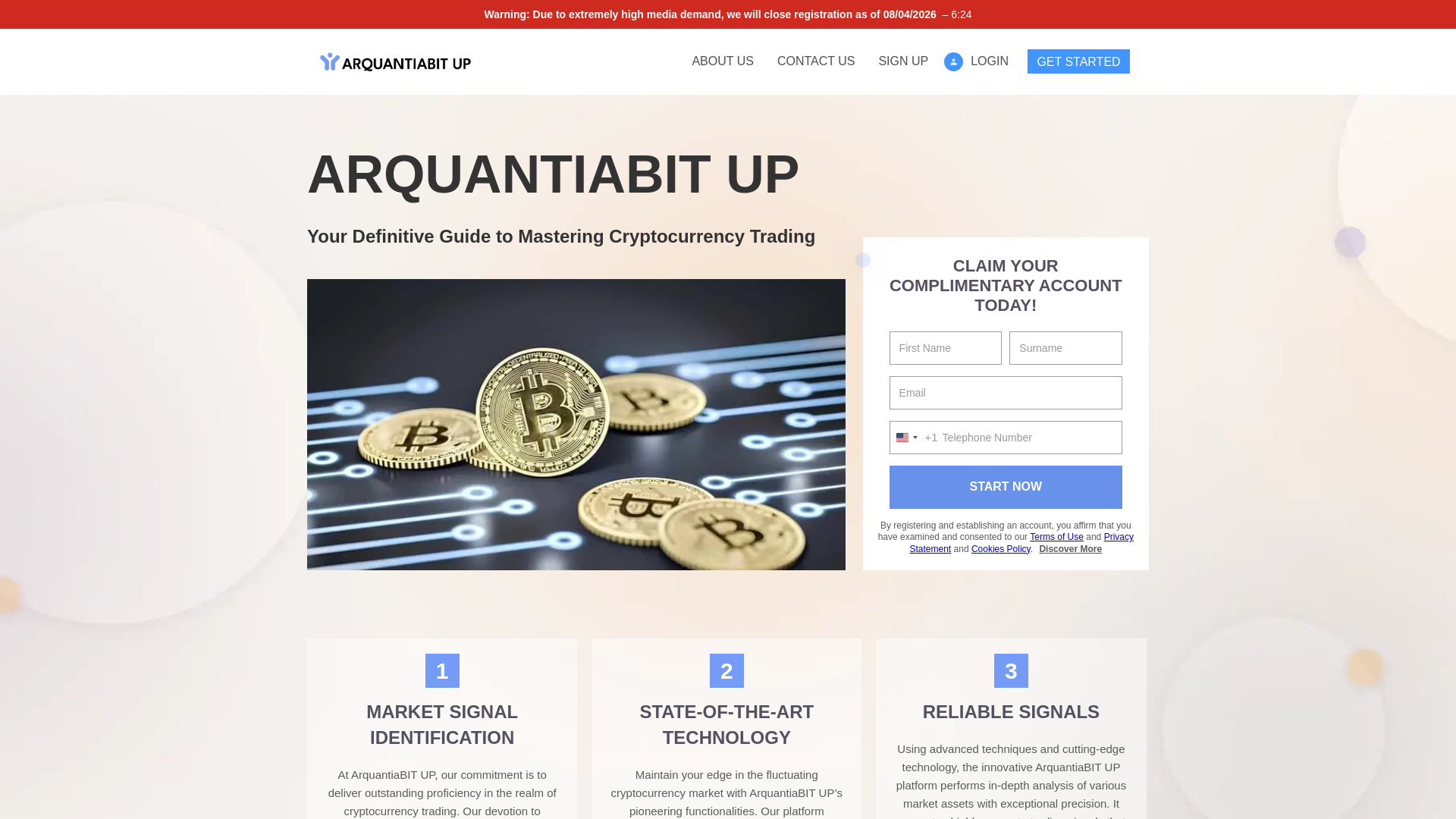 website screenshot of https://arquanmark.com/