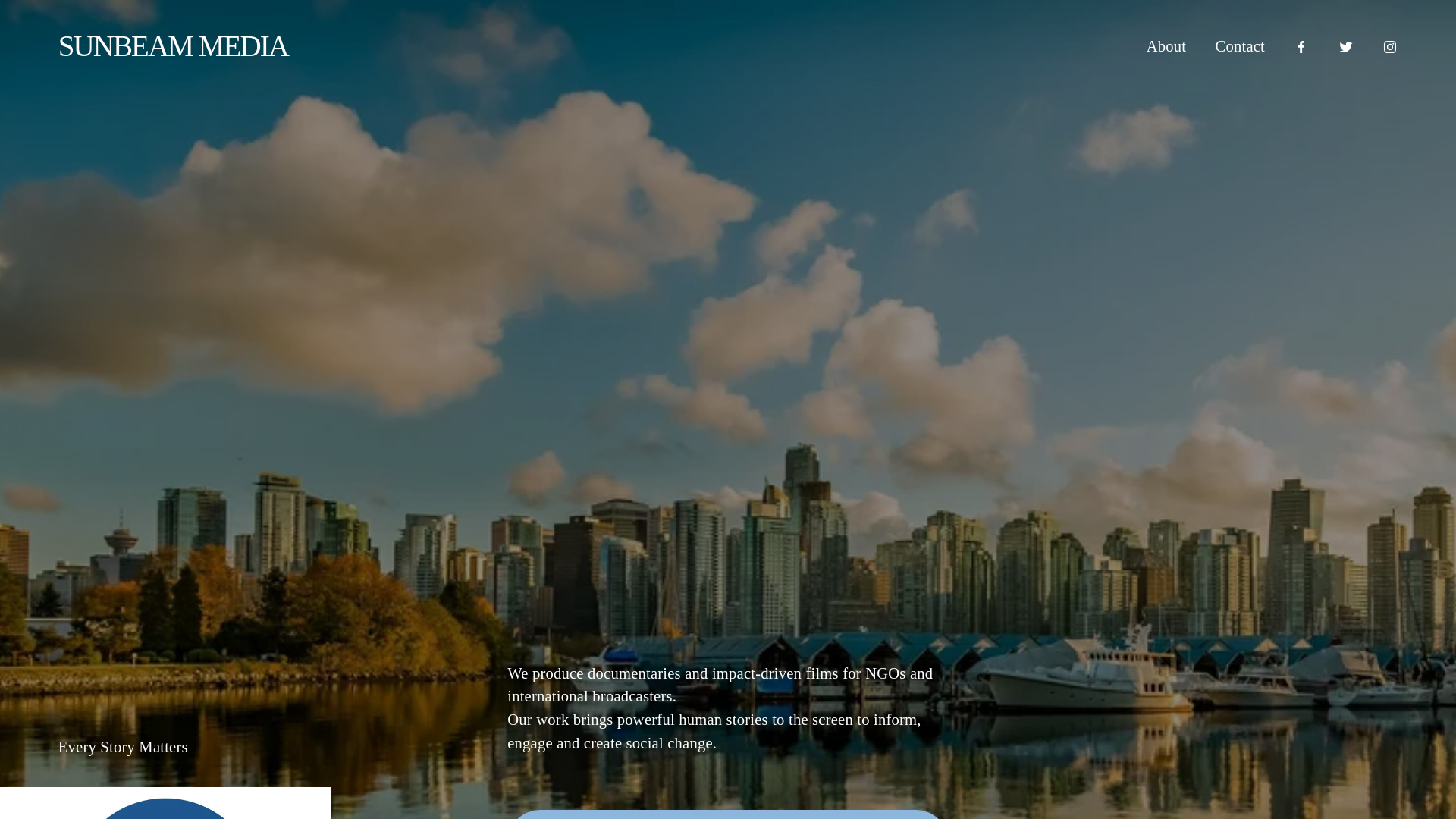 website screenshot of https://sunbeammedia.ca/