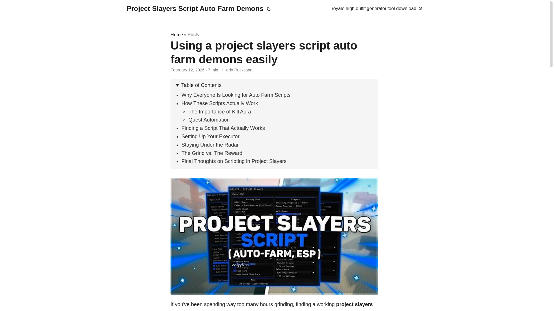 website screenshot of https://project-slayers-script-auto-farm-demons.pages.dev/