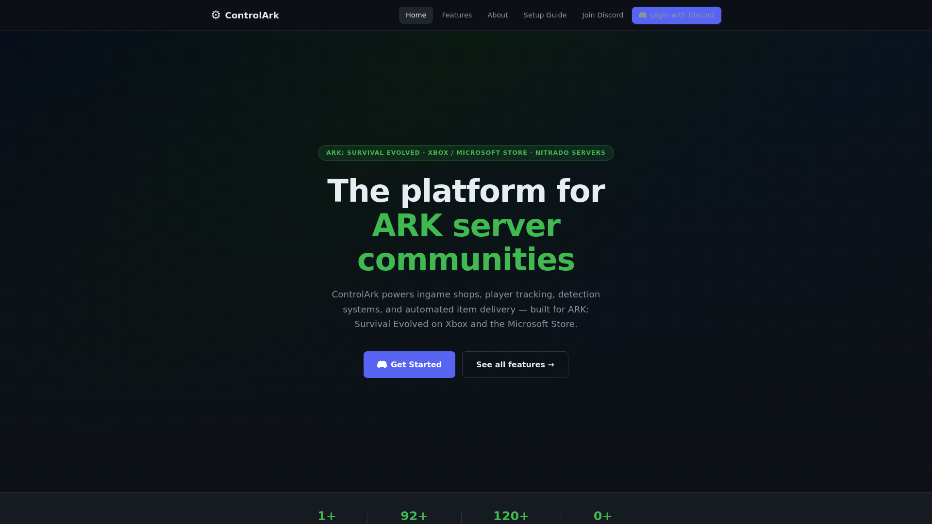 website screenshot of https://controlark.net/