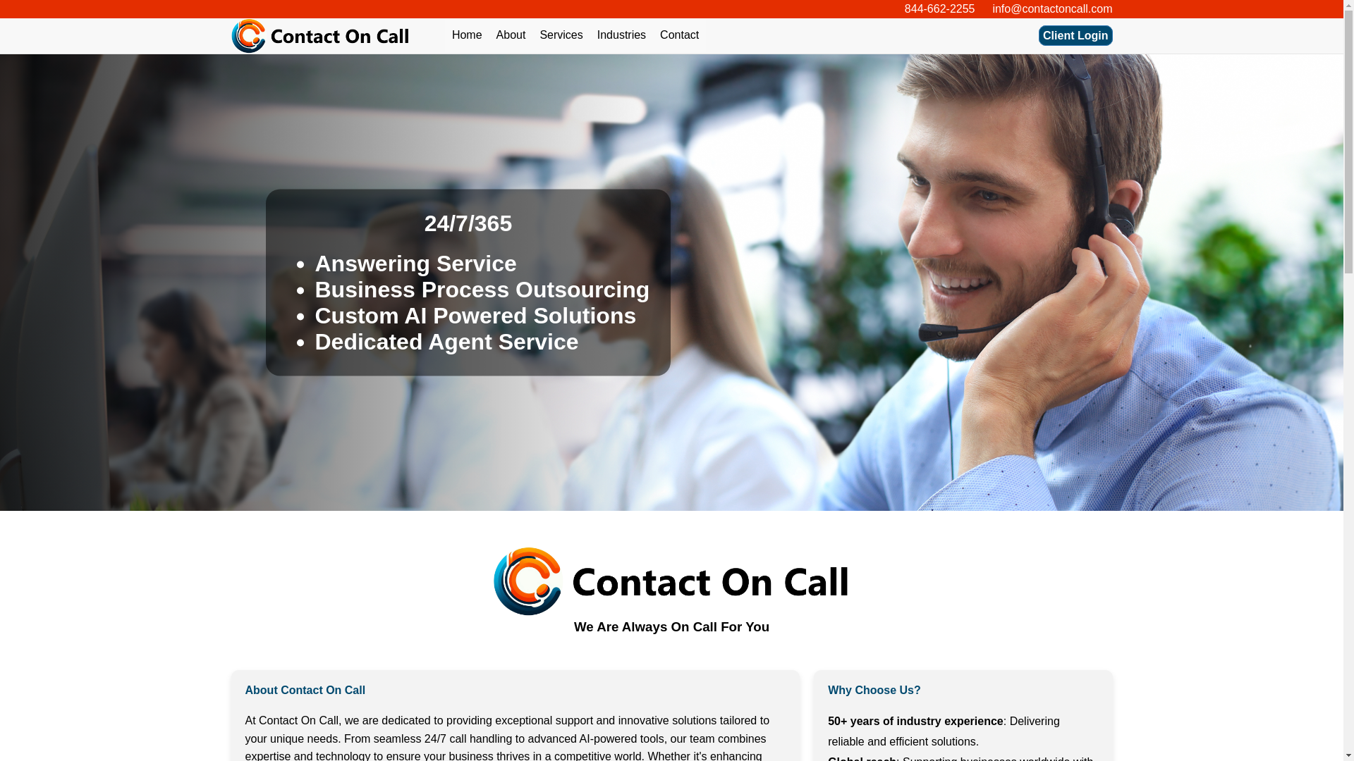website screenshot of https://contactoncall.mx/