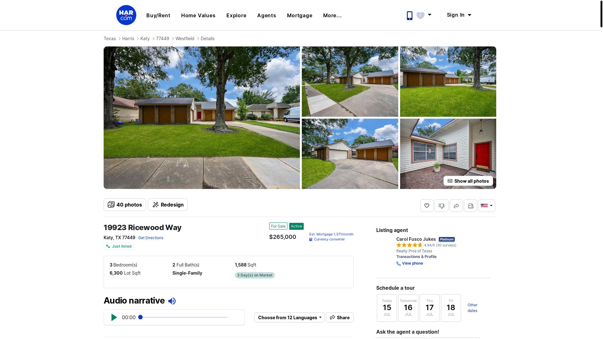 website screenshot of https://19923ricewoodway.com/