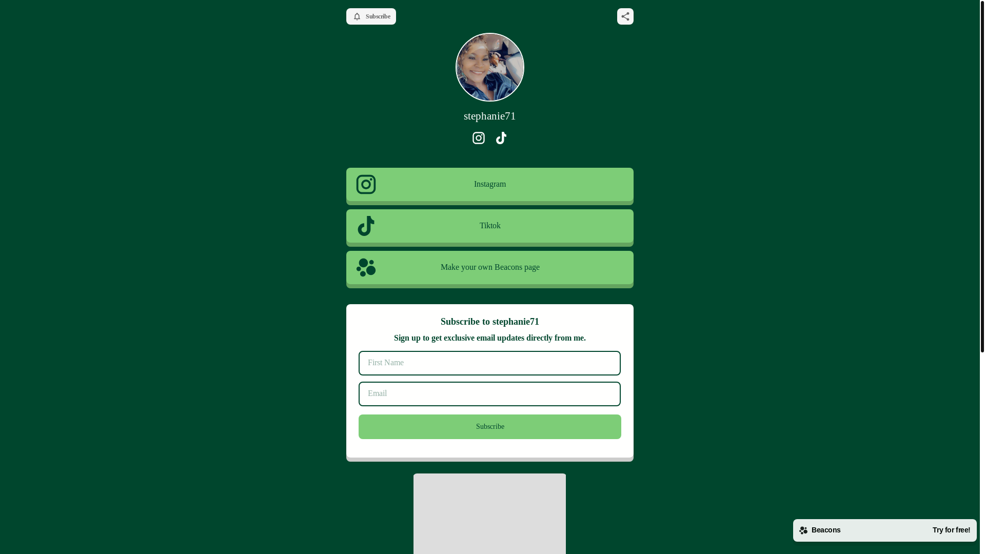 website screenshot of https://stephanie71.com/