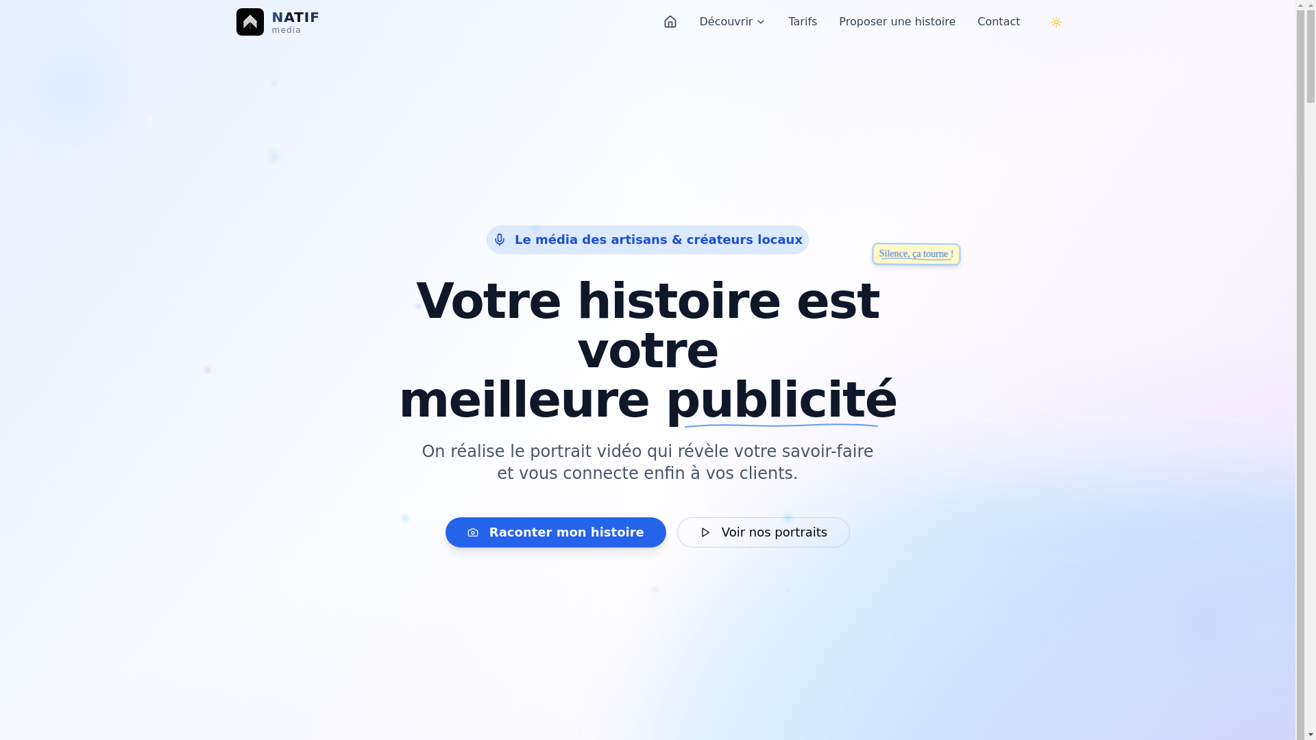 website screenshot of https://natif.media/