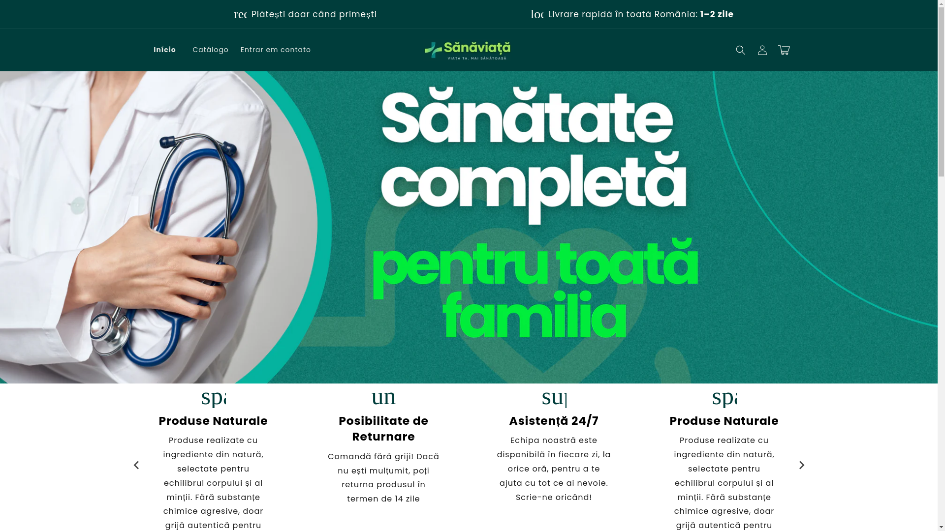 website screenshot of https://sanaviata.shop/
