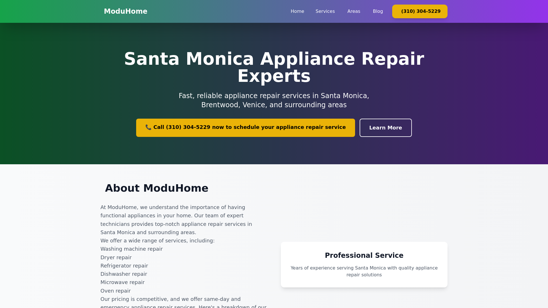 website screenshot of https://appliancerepairsantamonica.pages.dev/