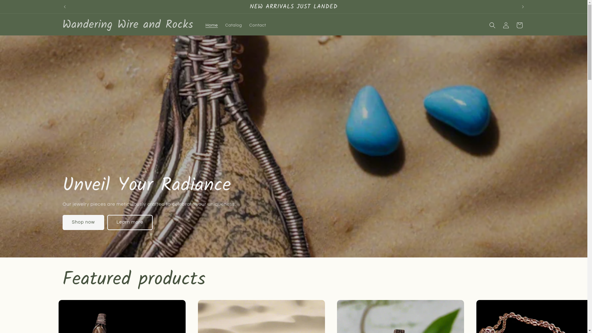 website screenshot of https://wanderingwireandrocks.com/