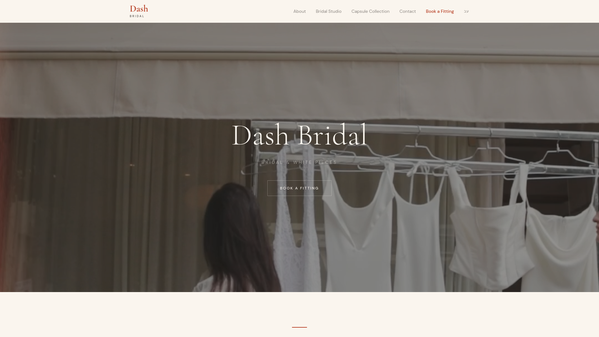 website screenshot of https://dashbridal.com/