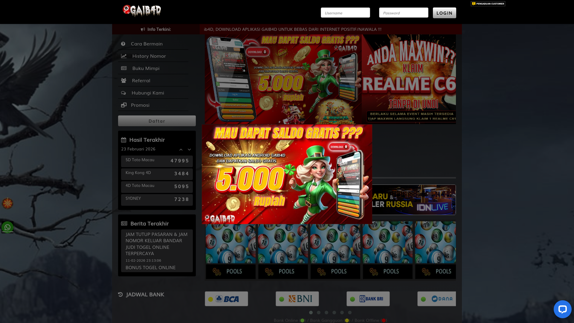 website screenshot of https://gaib4d-gaca02.com/