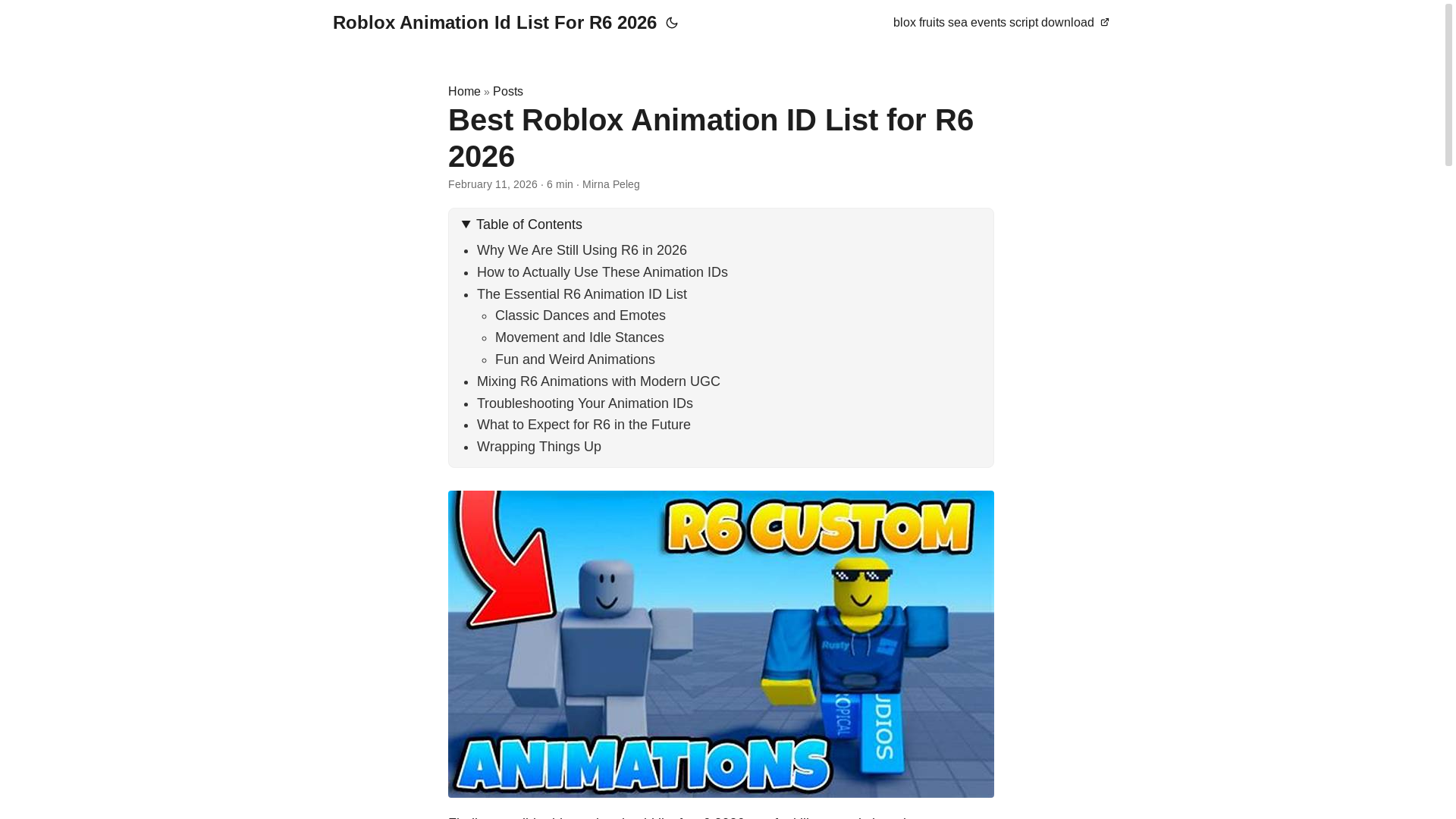 website screenshot of https://roblox-animation-id-list-for-r6-2026.pages.dev/