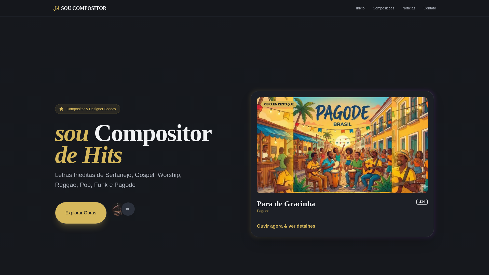 website screenshot of https://soucompositor.com.br/