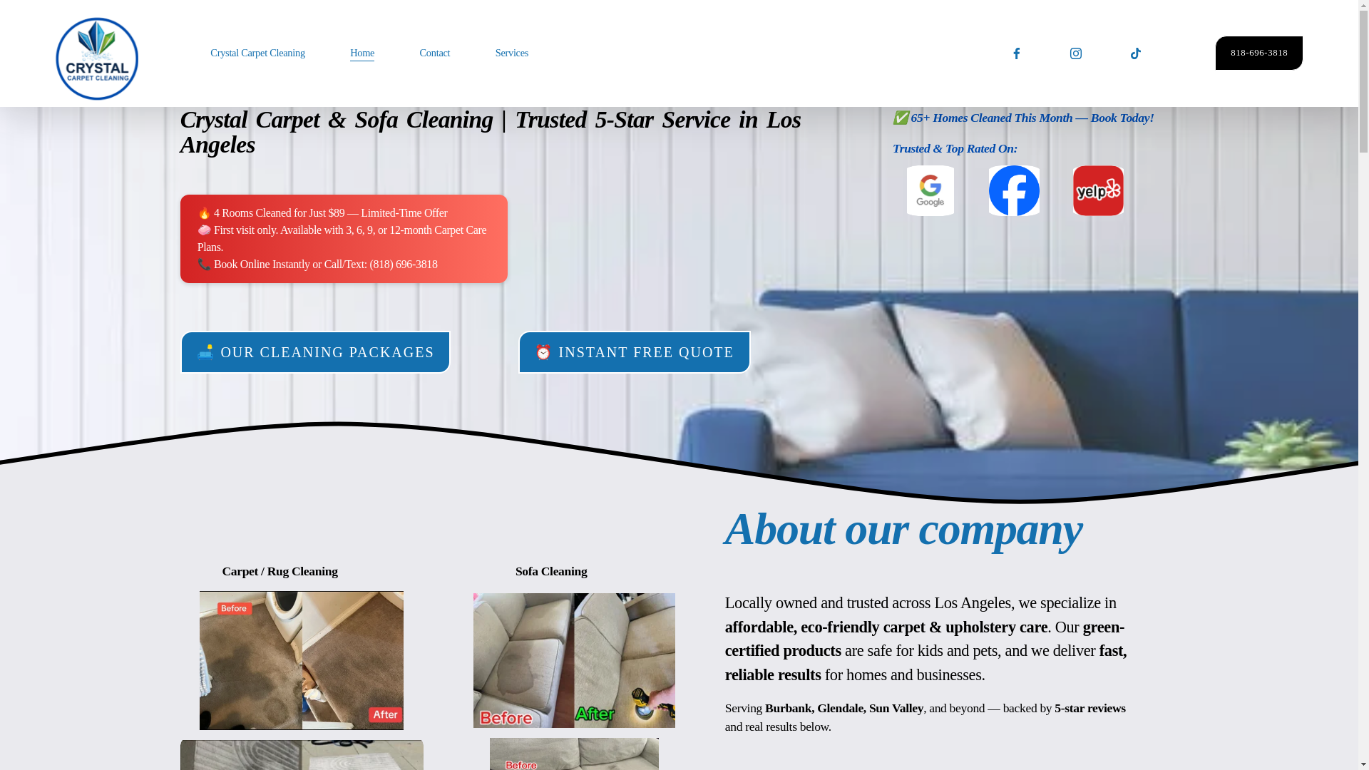 website screenshot of https://sofashinepros.com/