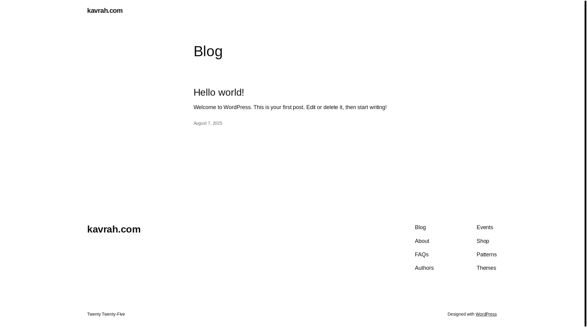 website screenshot of https://kavrah.com/