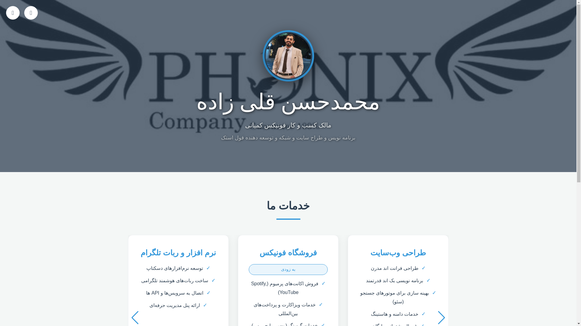 website screenshot of https://thephoenixco.ir/