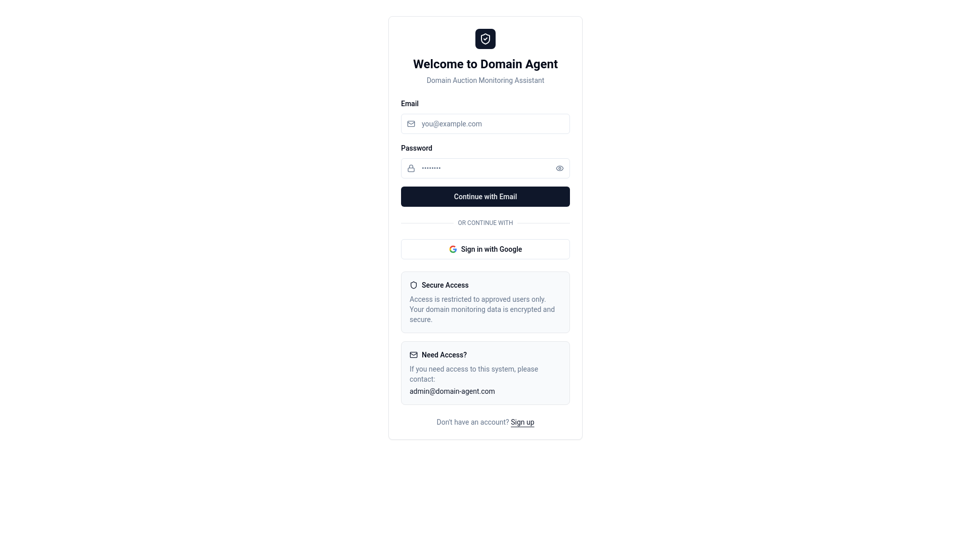 website screenshot of https://domain-auction-agent.pages.dev/