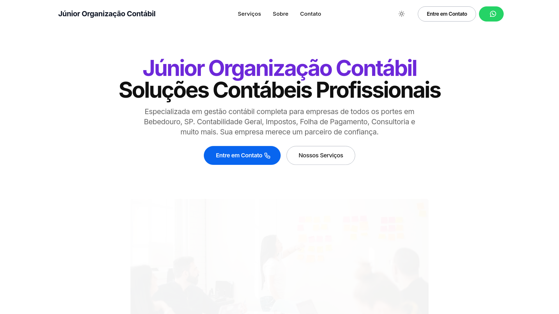 website screenshot of https://juniorcontabil.com.br/