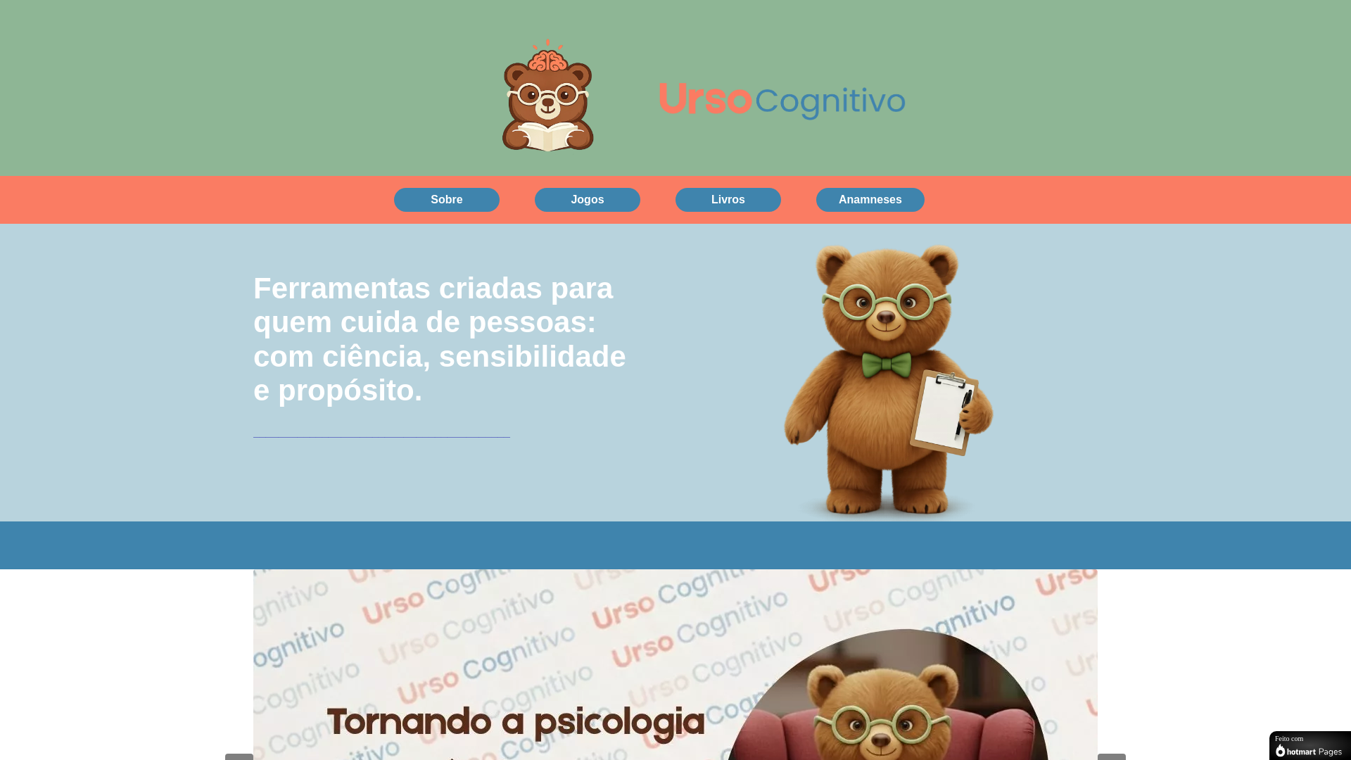 website screenshot of https://ursocognitivo.com.br/