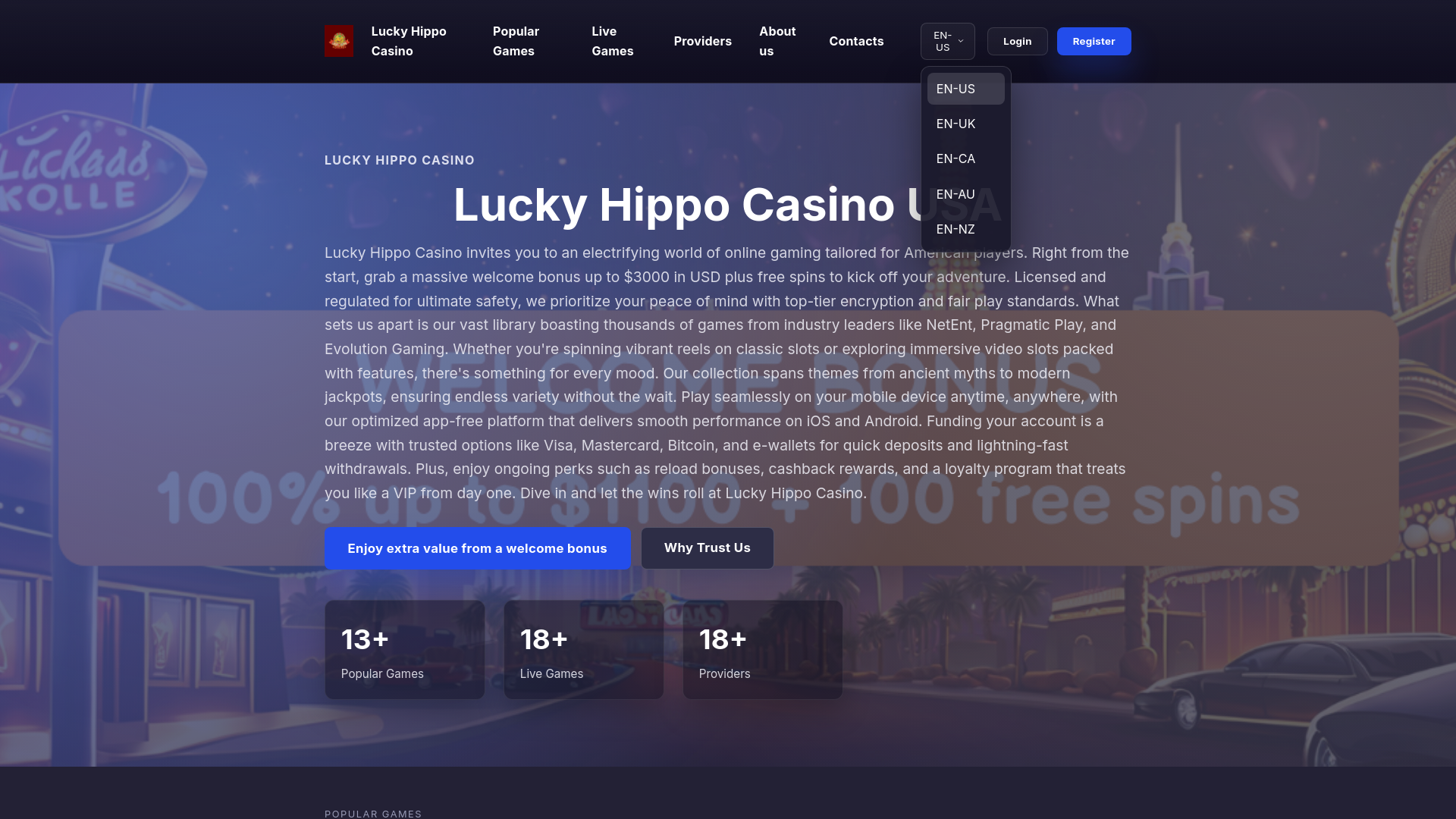 website screenshot of https://luckyhippocasino-us-com.pages.dev/