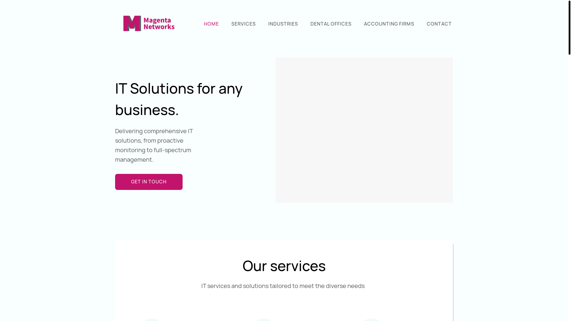 website screenshot of https://magentanetworks.net/