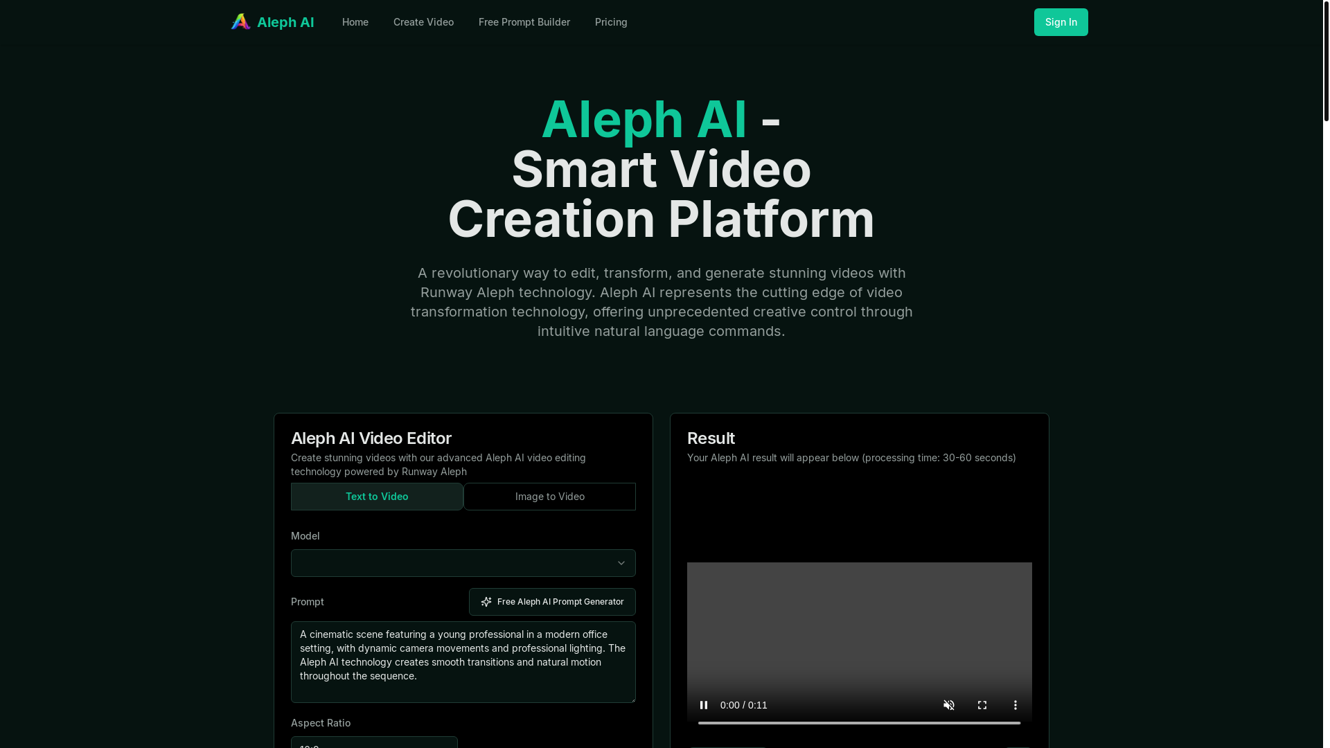 website screenshot of https://alephai.site/