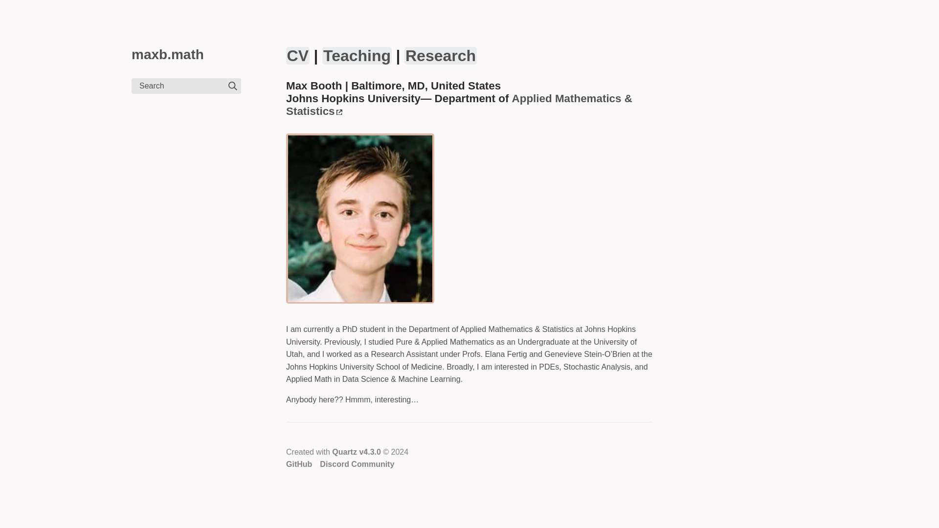website screenshot of https://maxbmath.pages.dev/