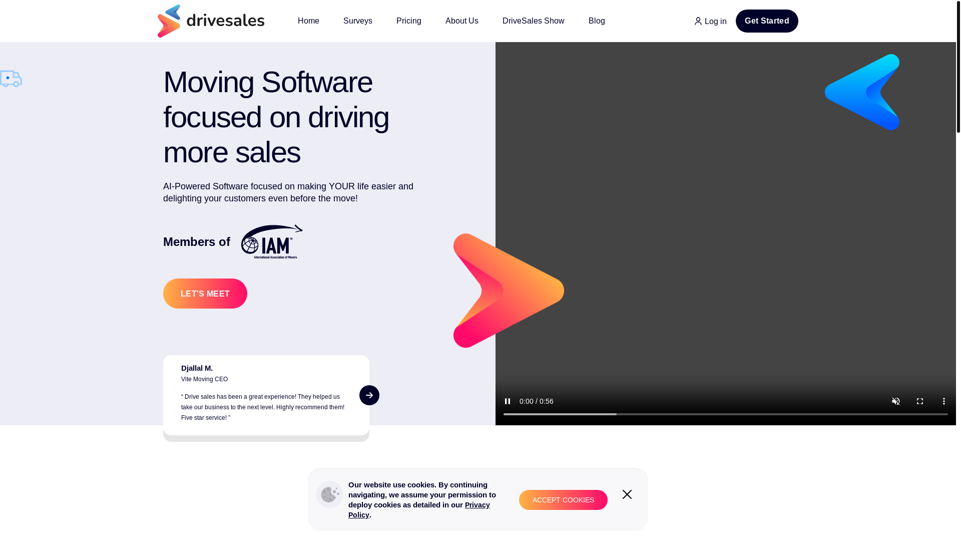 website screenshot of https://getdrivesales.com/