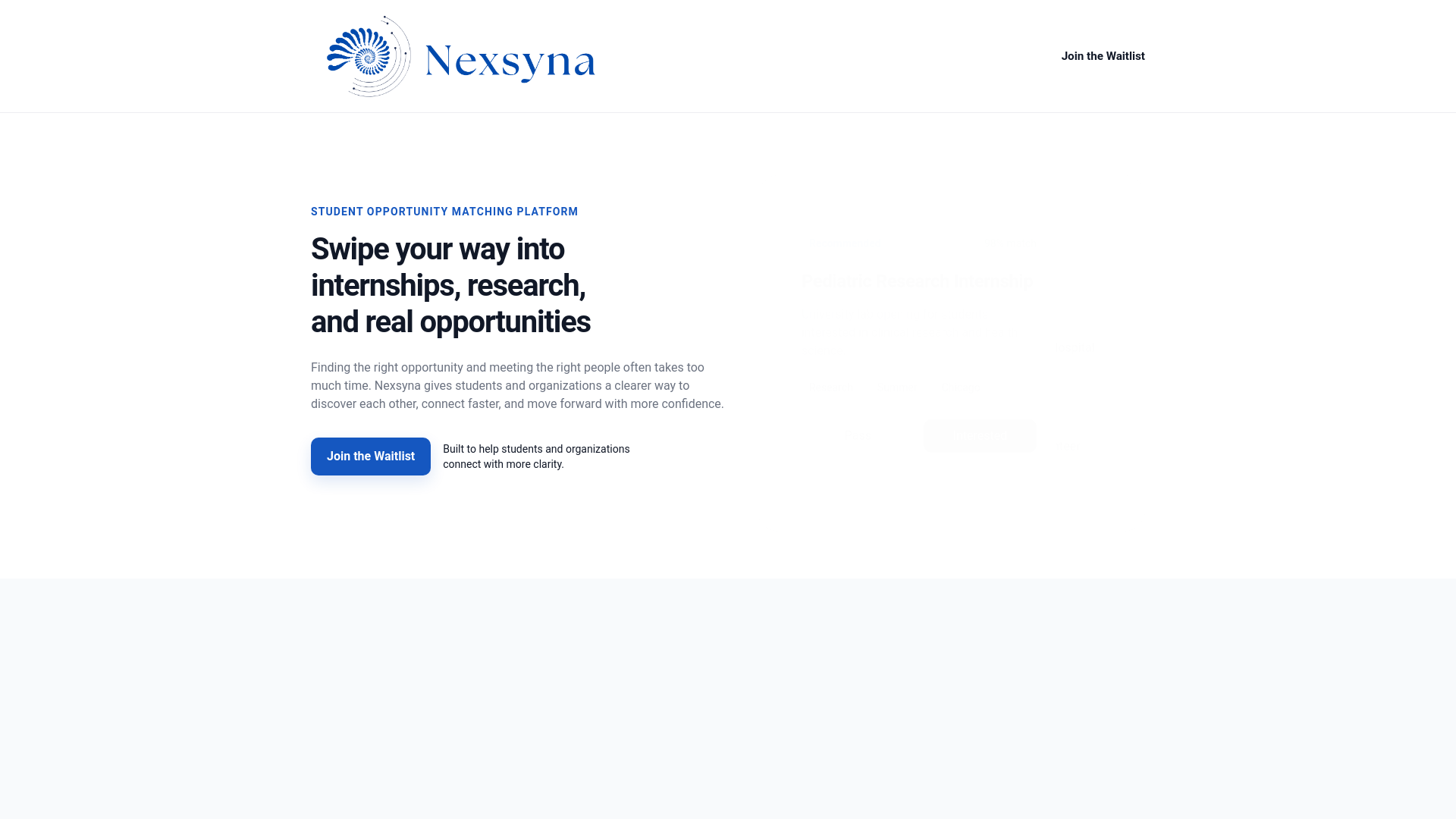 website screenshot of https://nexsyna.com/
