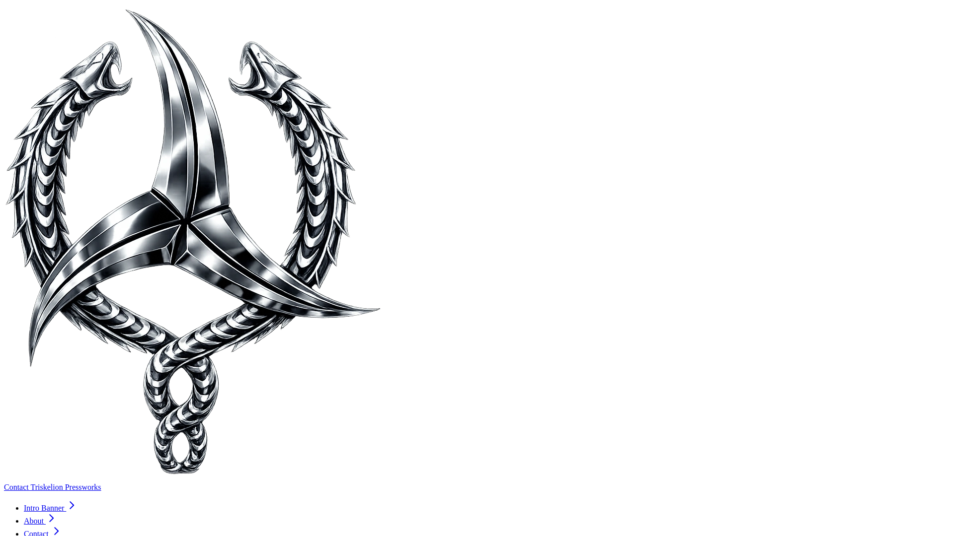 website screenshot of https://triskelionpressworks.com.au