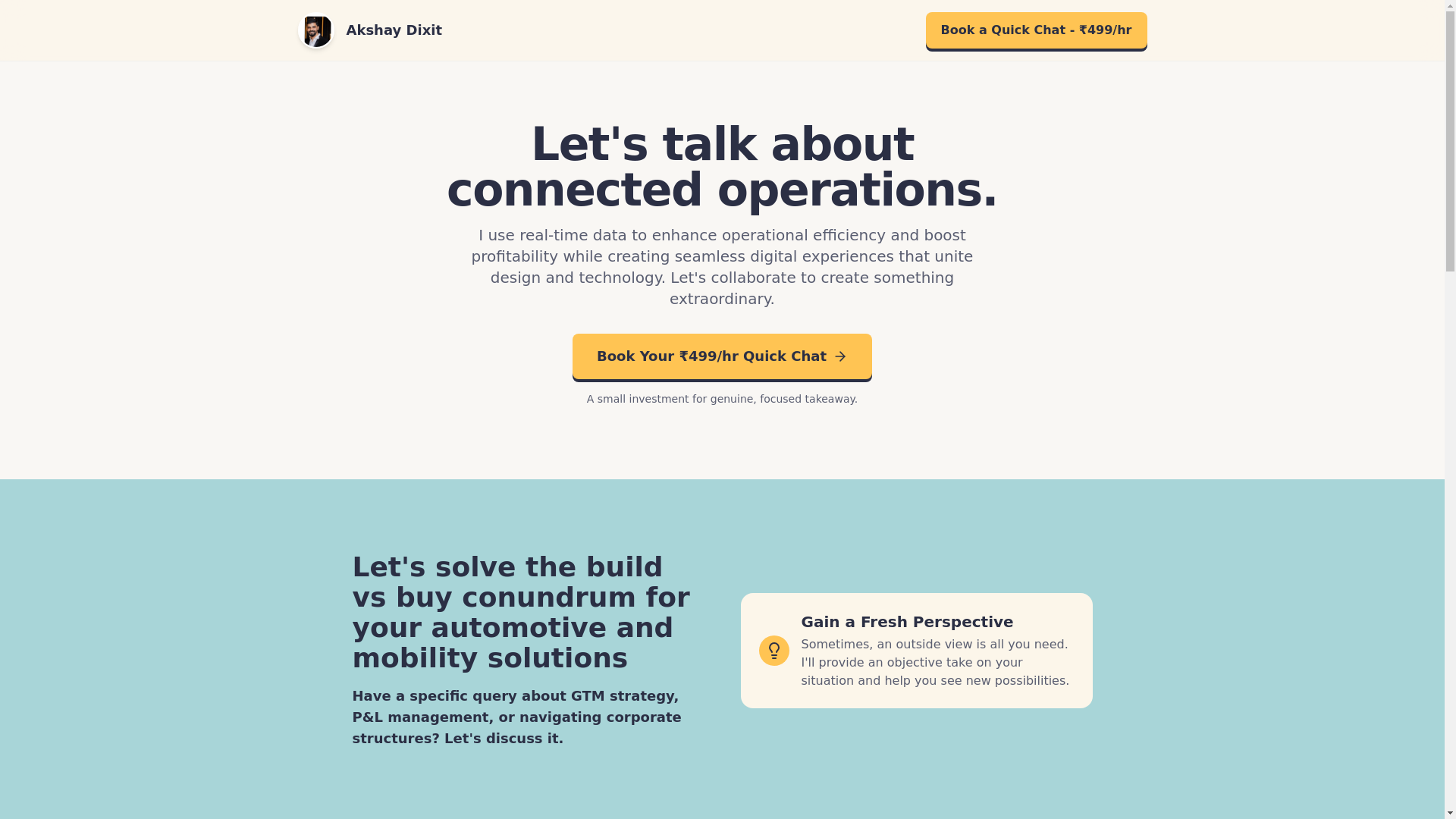 website screenshot of https://akshay-dixit.com/