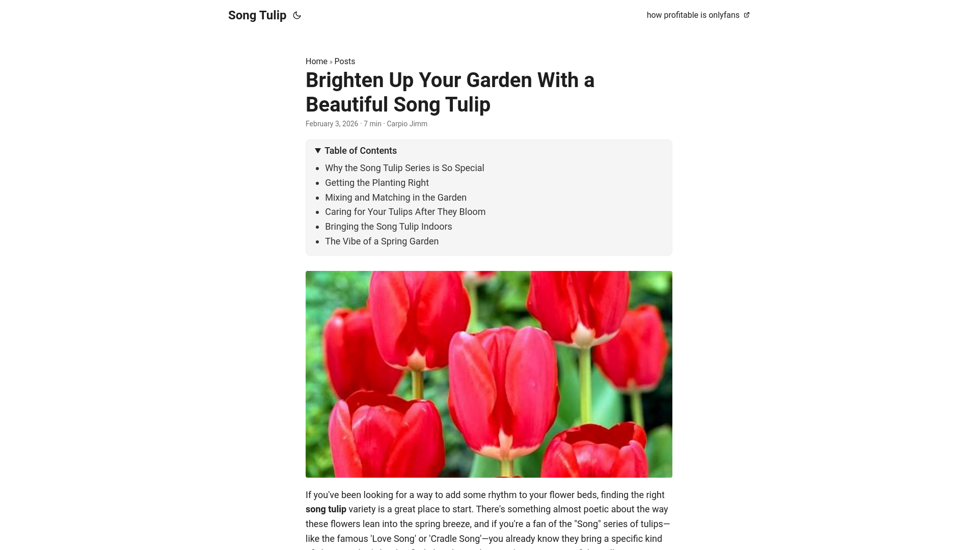 website screenshot of https://song-tulip.pages.dev/
