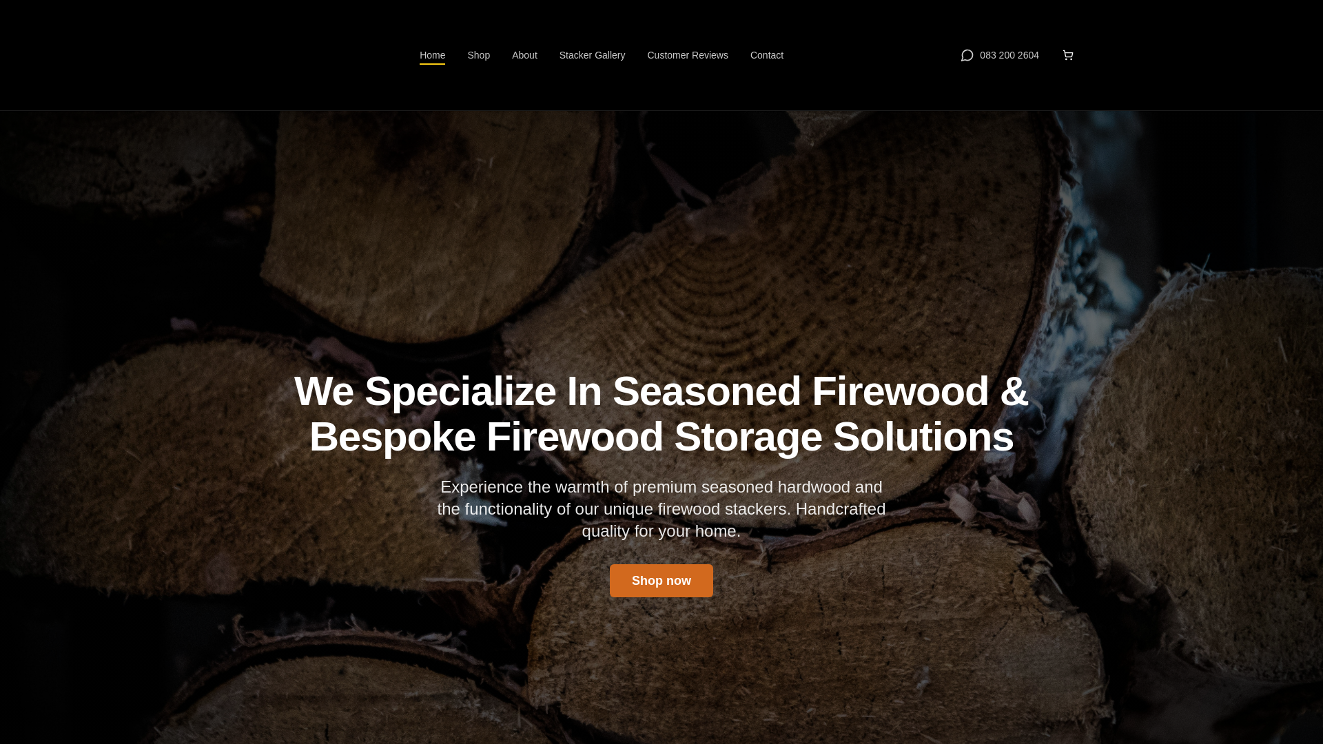 website screenshot of https://thewoodstacker.co.za/