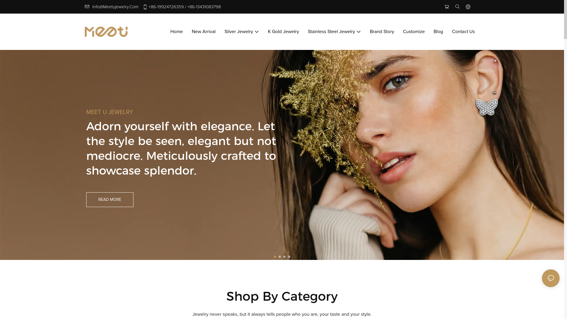 website screenshot of https://www.meetujewelry.com/