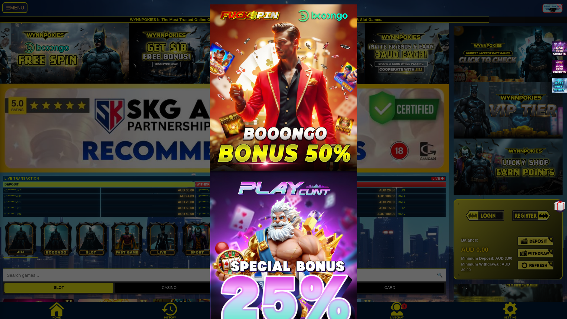 website screenshot of https://wynnpokies.sbs/