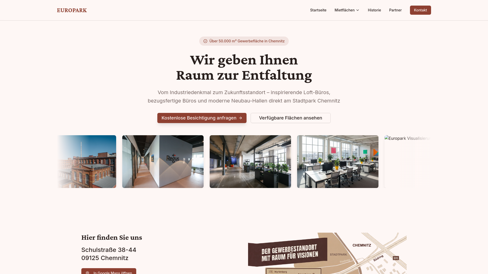 website screenshot of https://www.europark.de