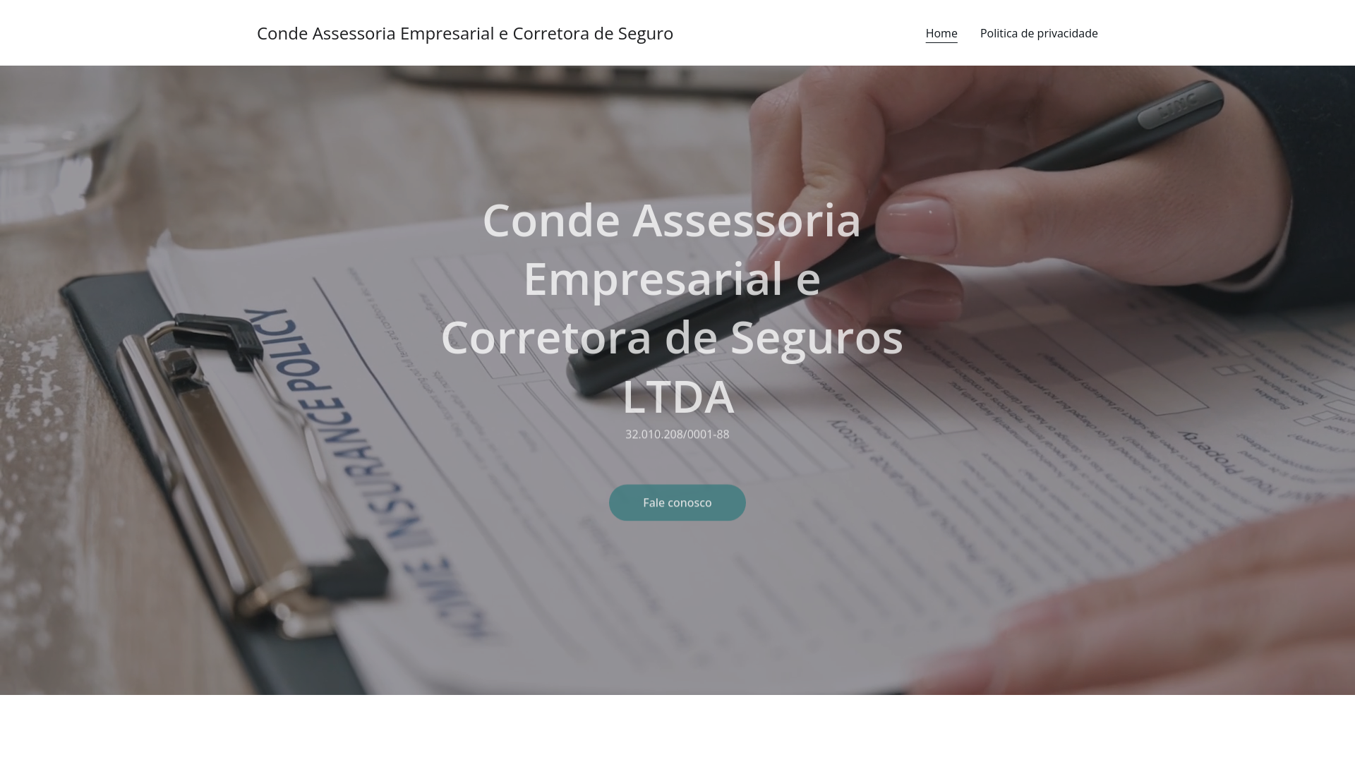 website screenshot of https://condeassessoriaempresarialecorretoradesegurosltda.com