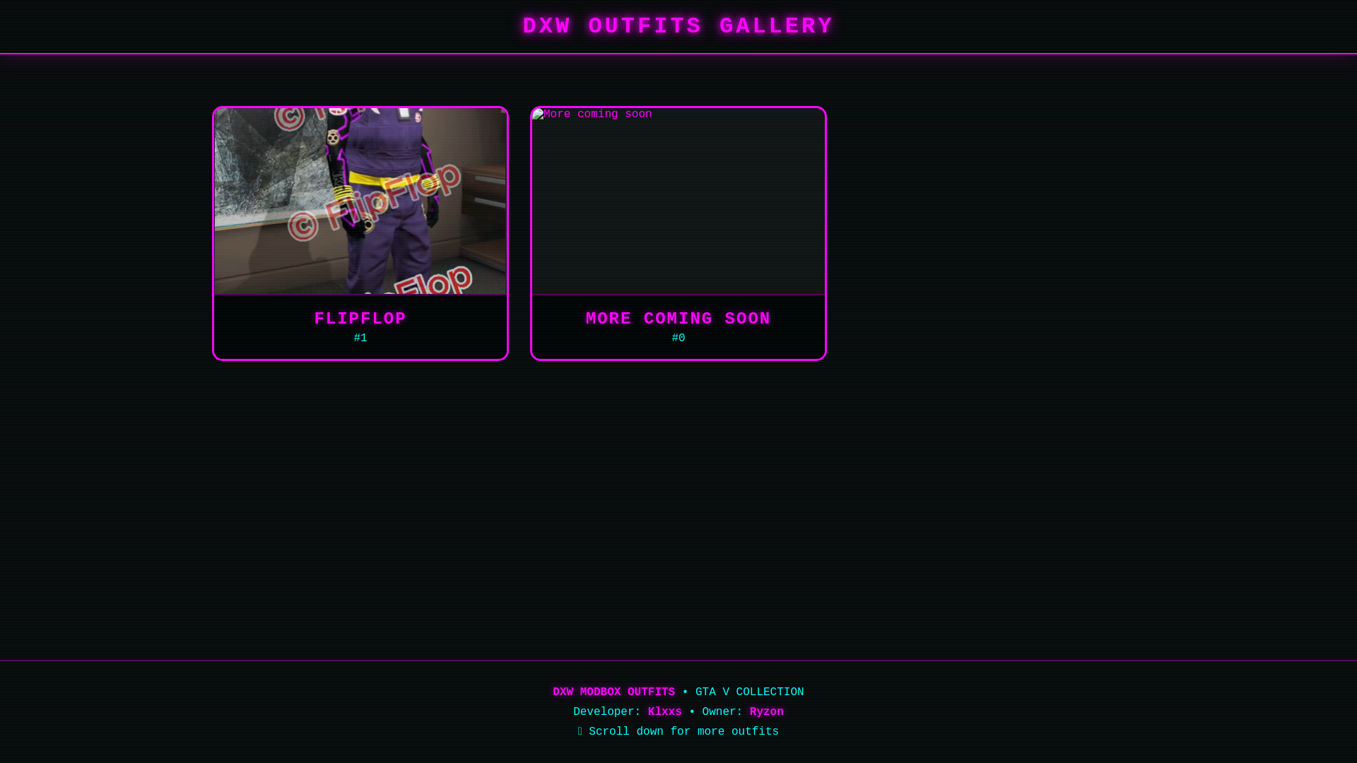 website screenshot of https://dxwmodoutfits.pages.dev/